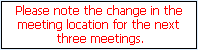 Meeting Location Change