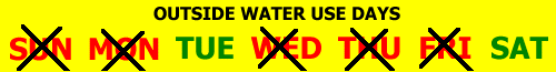 NO OUTSIDE WATER USE