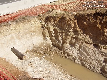 Bore pit at 183 and Green Valley Drive