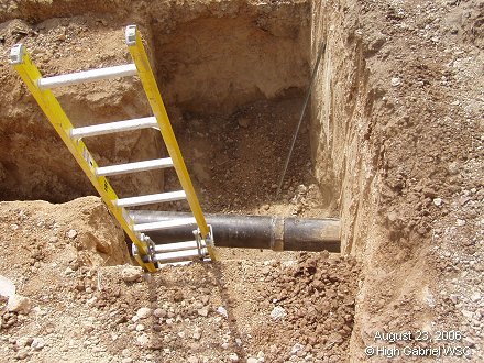 Bore pit and pipe casing on the east side at South Gabriel Drive