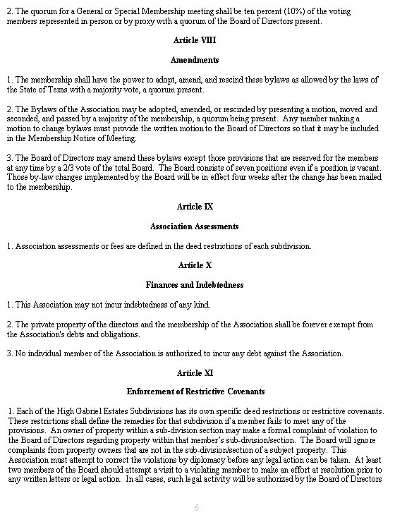 HGEPOA Bylaws
