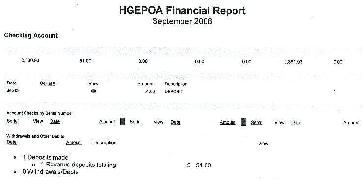 Financial Report - September 2008