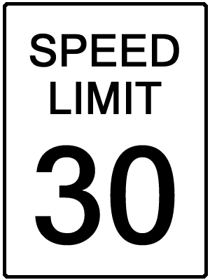 Speed Limit 30 in High Gabriel Estates