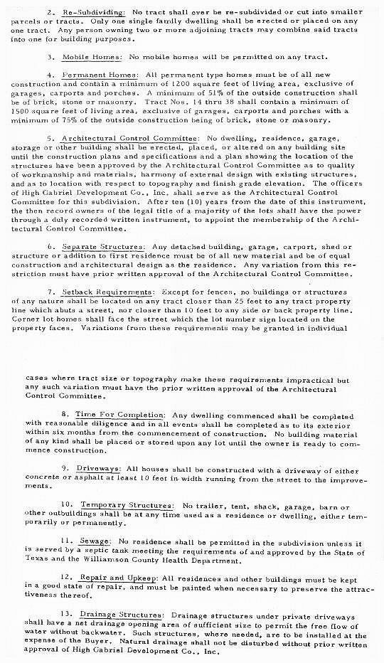 Deed Restrictions, West, Section 2