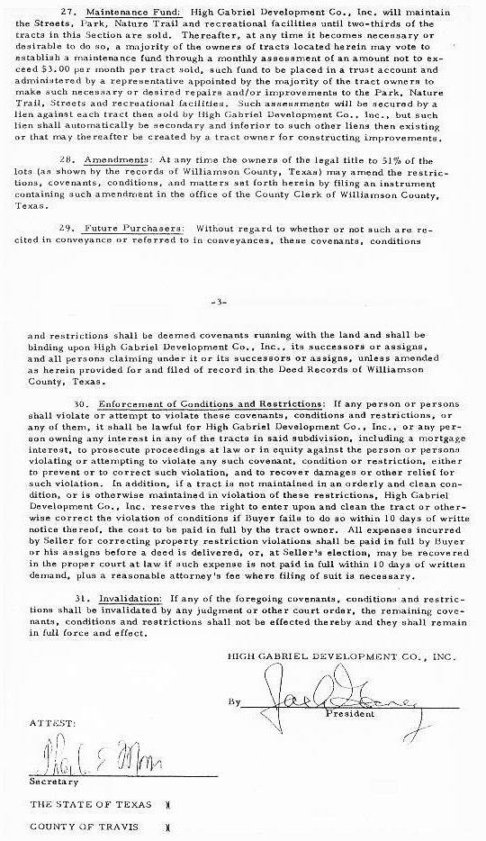 Deed Restrictions, West, Section 2