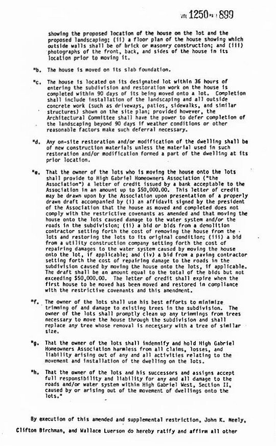 Deed Restrictions, West, Section 2